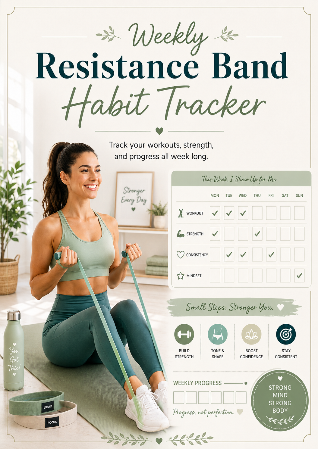 Weekly Resistance Band Habit Tracker